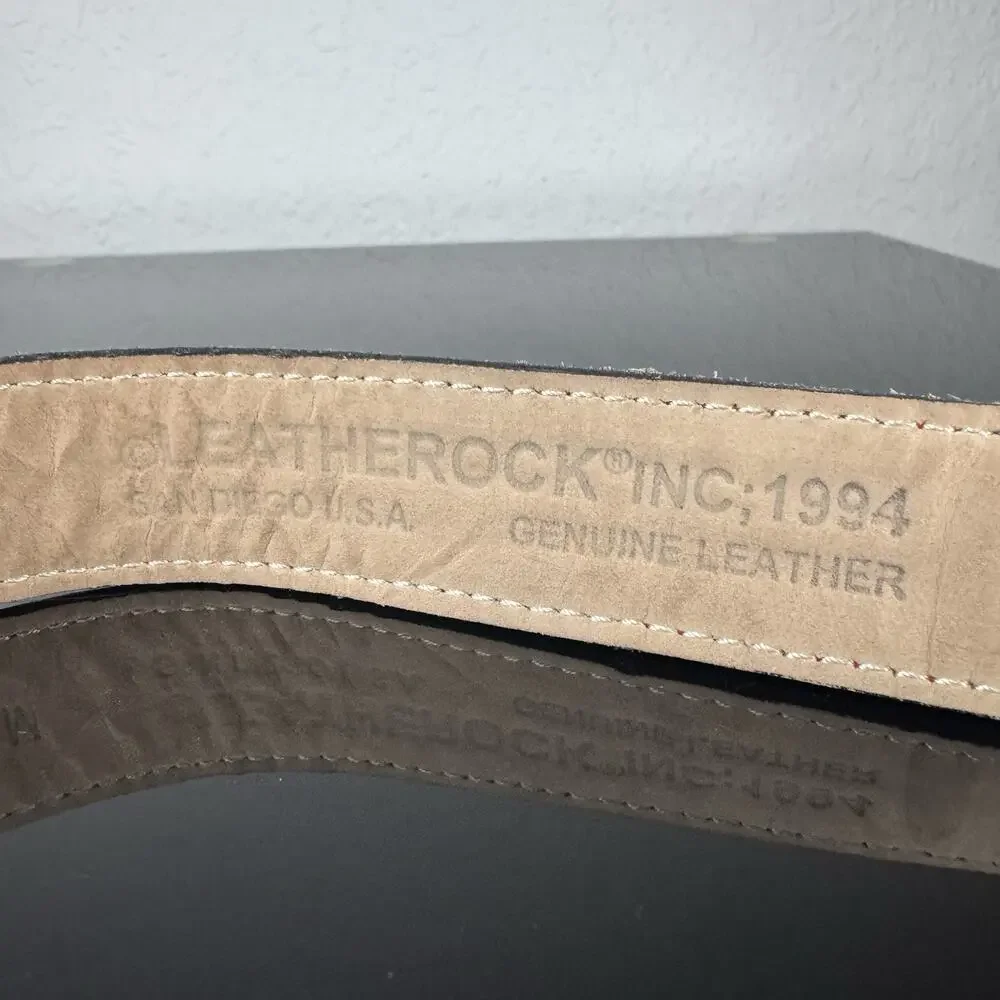 Leatherock Red Leather Belt Gold Hardware 8452 Sz M